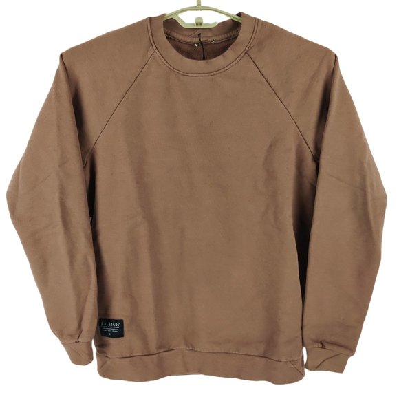 NWT Raleigh Denim Workshop USA Made Raglan Crewneck Sweatshirt in Clove Beige - Picture 1 of 3